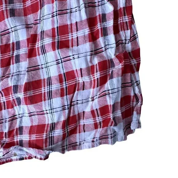 Skies are Blue Off-The-Shoulder Red Plaid Women's Top Size Medium - Picture 2 of 4